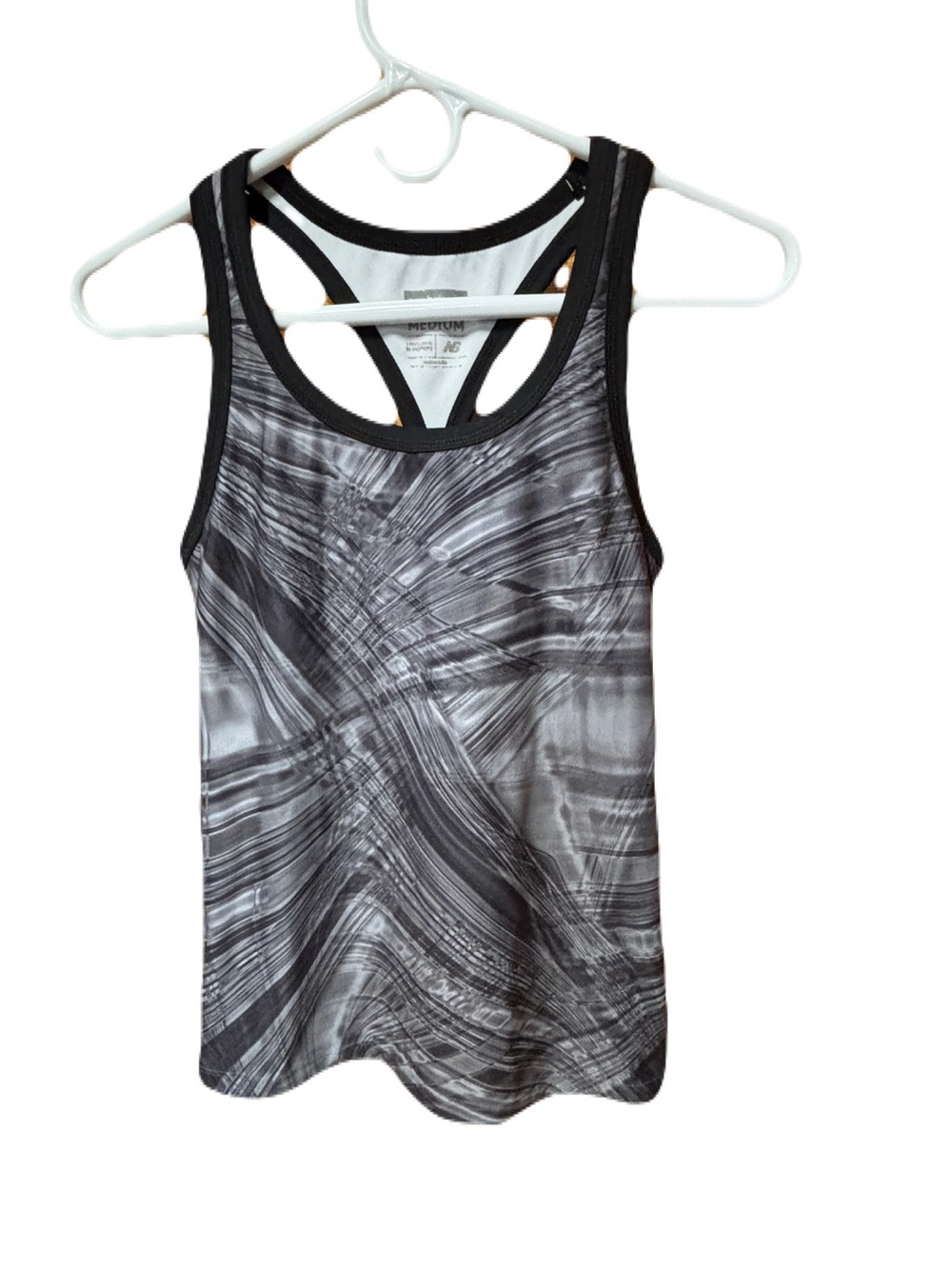 New Balance Women's Black & Gray Abstract Racerback Tank
